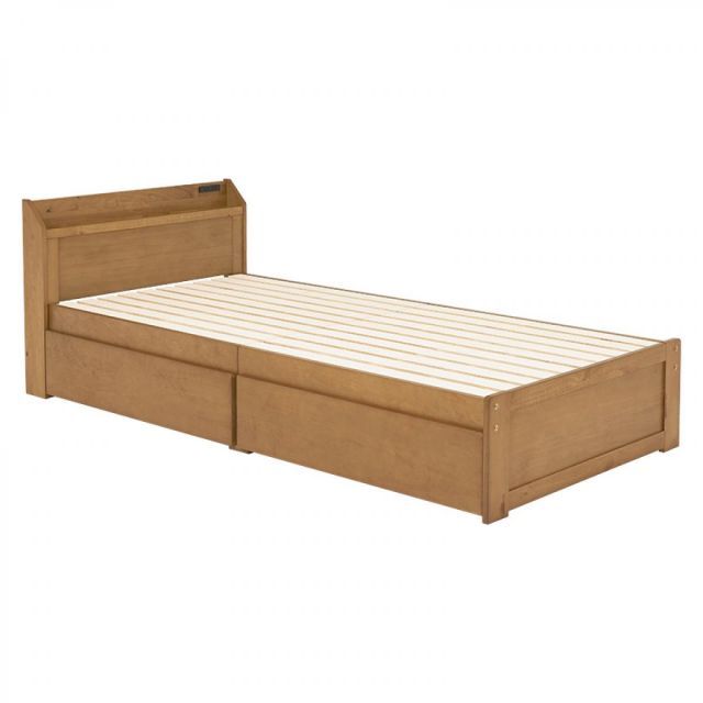 萩原 Hagihara 引出し付シングルベッド ライトブラウン MB-5163S-LBR 新生活 一人暮らし デザイン おしゃれ インテリア 家具