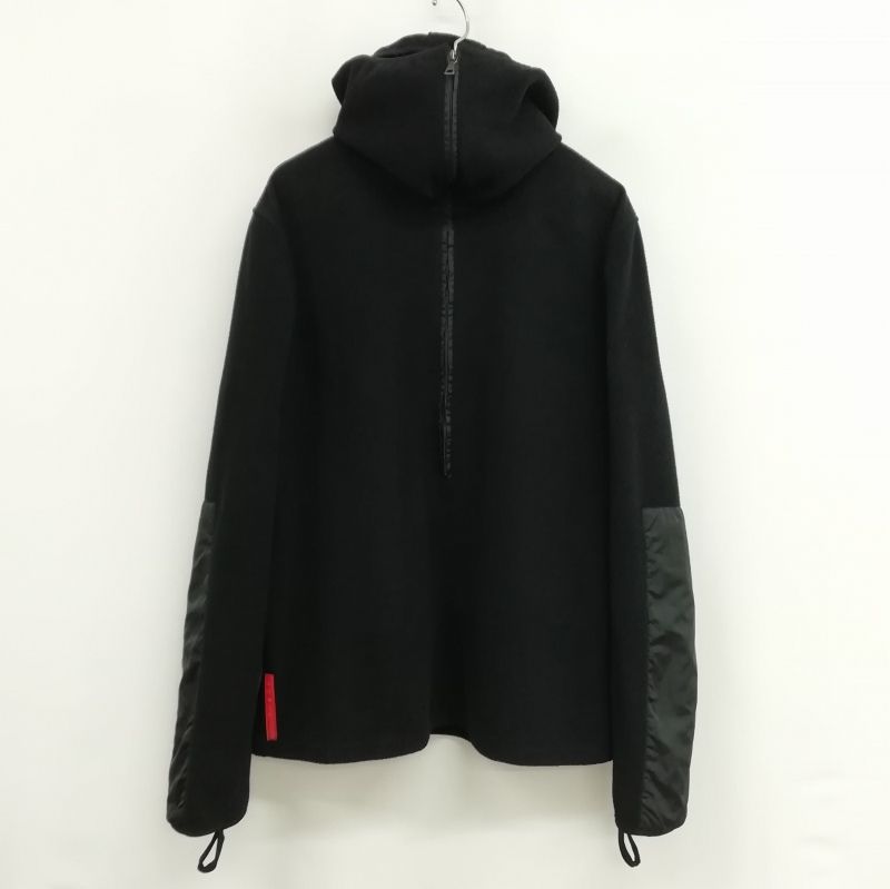 プラダスポーツ PRADA SPORT 1999AW ninja fleece hoodie フリース フーディ プルオーバー ジャケット S ブラック