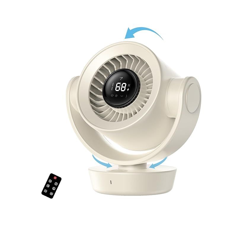 新開発 サーキュレーター 自動首振り 静音 360度回転 dcモーター 100段階風量調節 usb充電式 卓上 扇風機 コードレス リモコン付き 換気|空気循環|部屋干し 梅雨 除湿 衣類乾燥 暑さ対策 省エネ 節電対策 日本語説明書付き 0