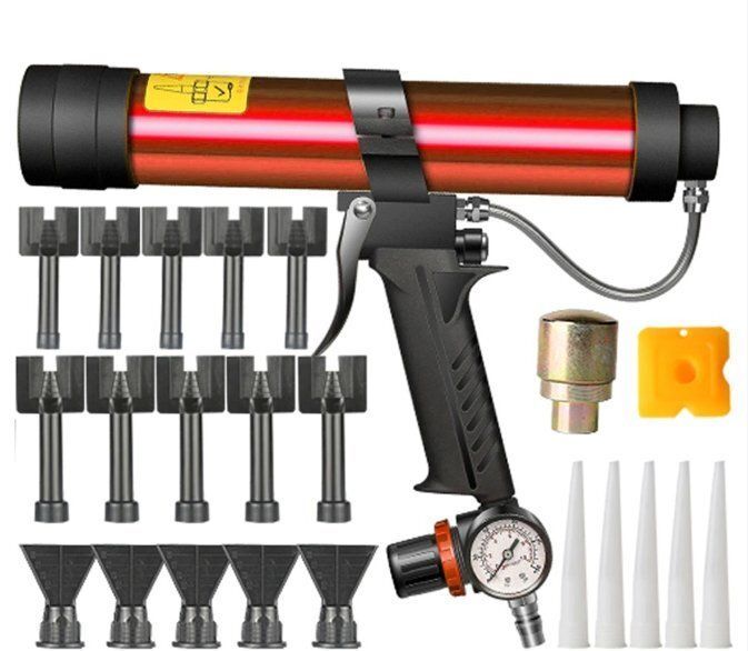 空気圧ガラスグルーガン 空気ゴム銃ツール 310ミリリットル ハード接着剤シーラントアプリケーター コーキングガンツール
