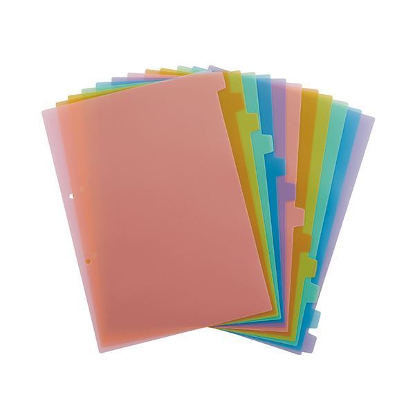 TANOSEE インデックス PP A4タテ 2穴 12山 1セット 20組