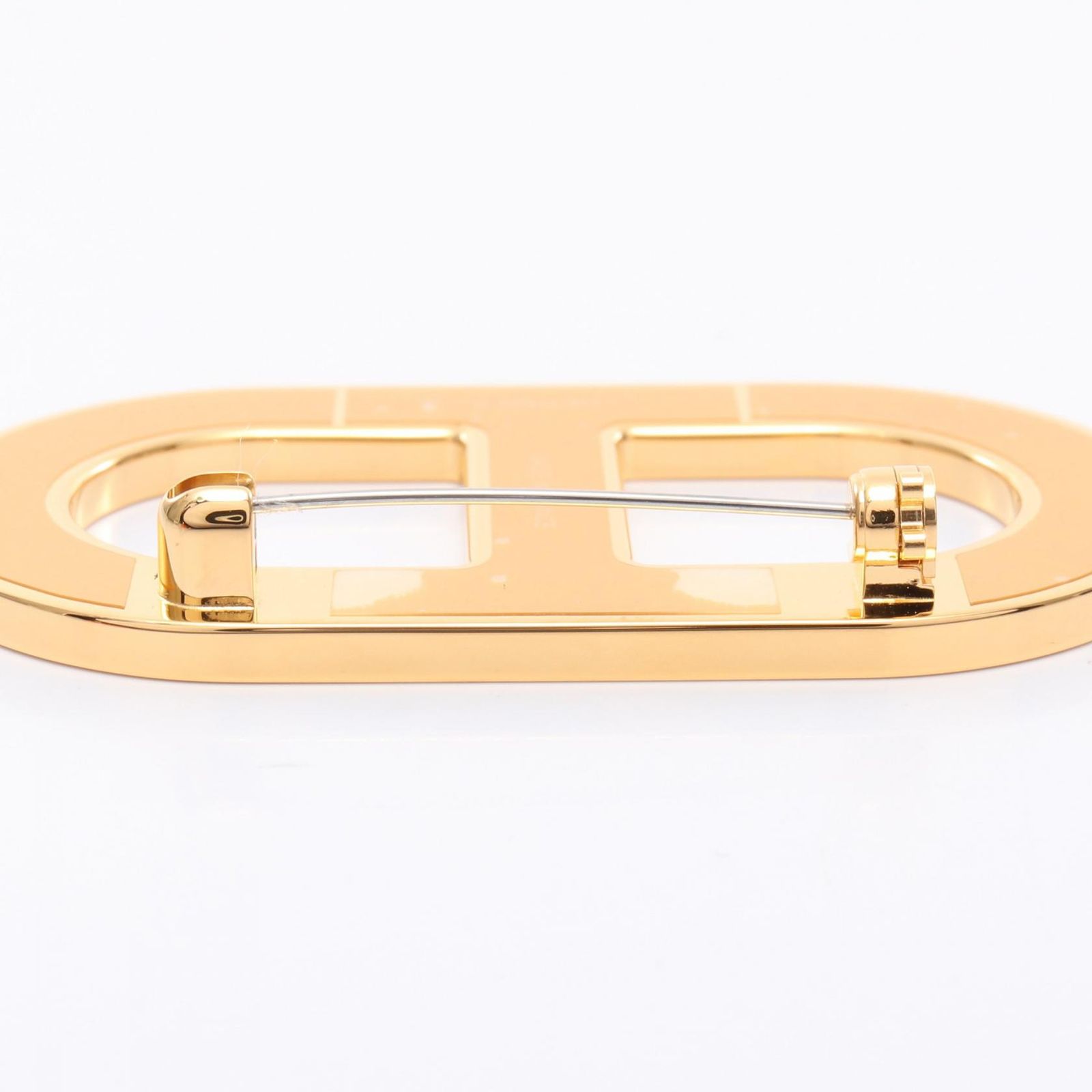 エルメス HERMES ブローチ シェーヌダンクル エトゥープ GP（ゴールド  