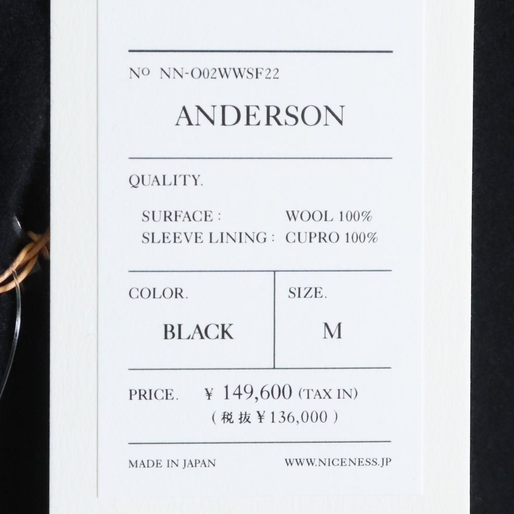ナイスネス　アンダーソン　22aw NICENESS 22AW Anderson ナイスネス