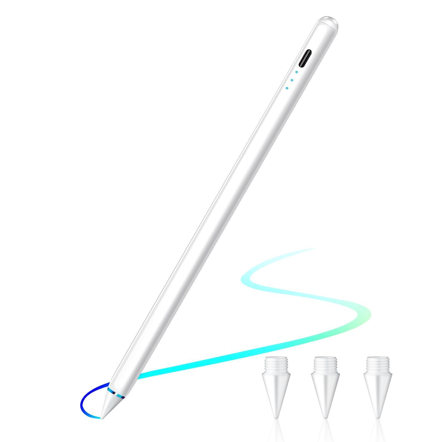ホワイト 【2024最先端急速充電 タッチペン】 iPad ペン スタイラス