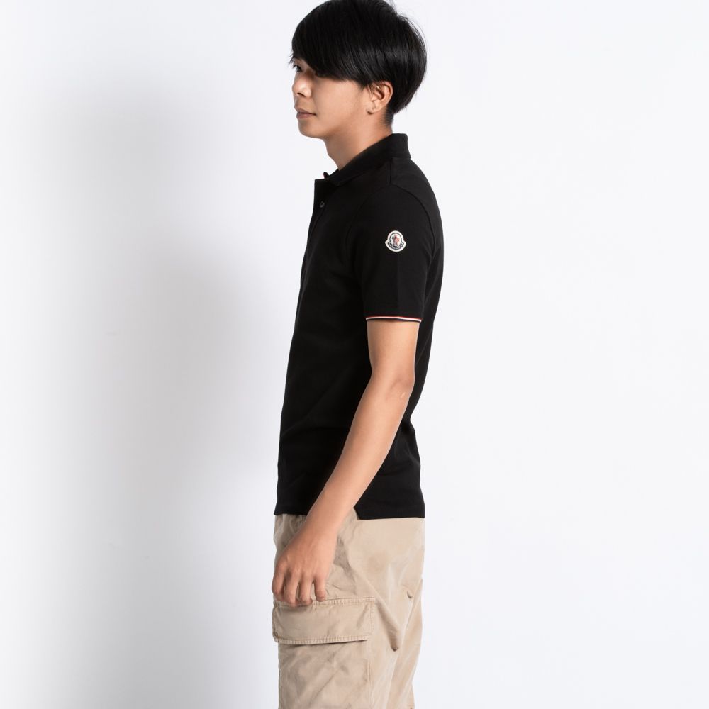 モンクレール MONCLER ポロシャツ トップス メンズ ブラック/ダークネイビー Sサイズ