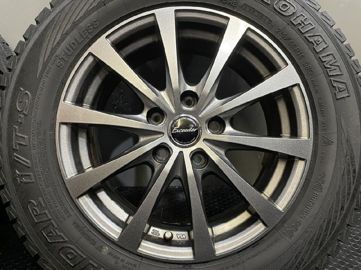 【YOKOHAMA GEOLANDAR i/T-S 215/65R16】スタッドレス【Exceeder 16インチ 6.5J5HPCD114.3+48】19年製 バリ溝 クロスロード CR-V等 (TB793)  クレジットカード QR決済可能 YOKOHAMA GEOLANDAR i/T-S 215/65R16】スタッドレス【Exceeder 16