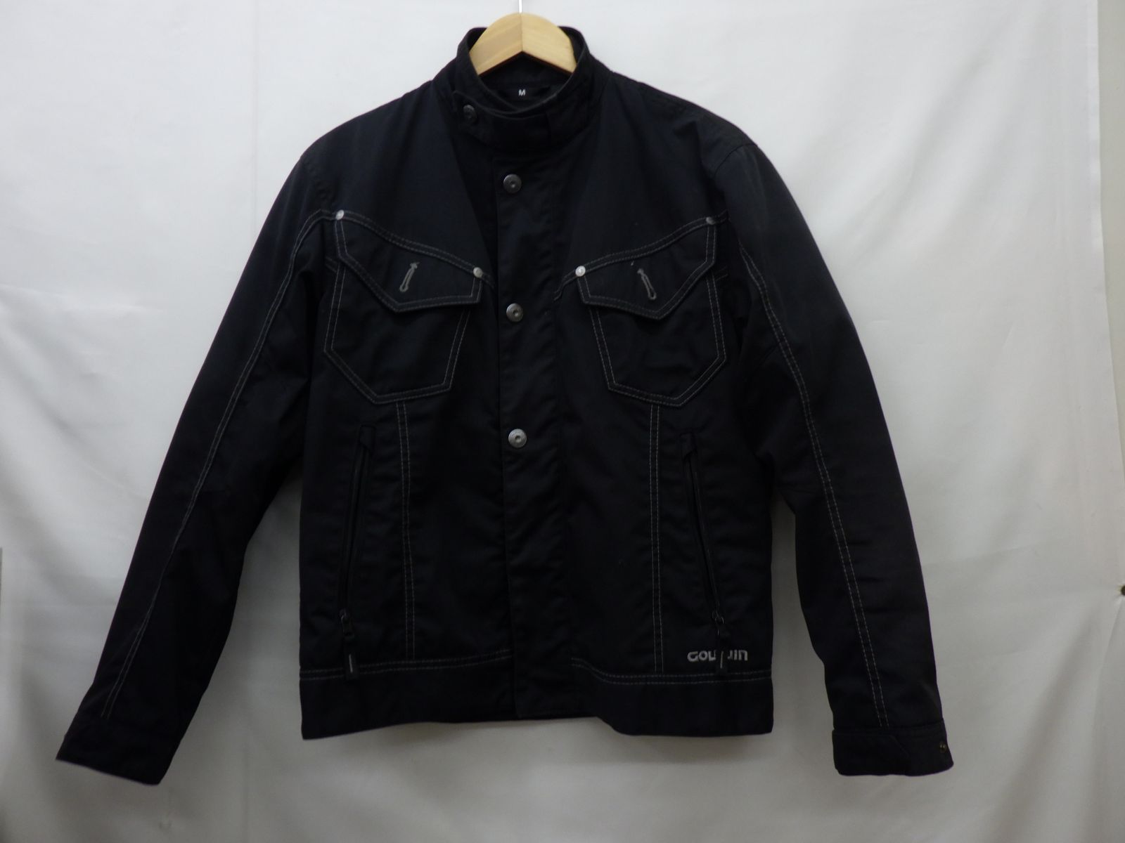 GOLDWIN GSM12410 コットン マルチ ライダース ジャケット メンズ 男性用 黒 ブラック プロテクター 中古品