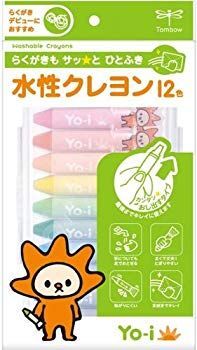 ･ トンボ鉛筆 水性クレヨン Yo-i 12色 YN-RY12C p1m72rm