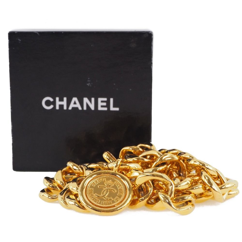CHANEL】シャネル チェーンベルト ココマーク コイン 金属製