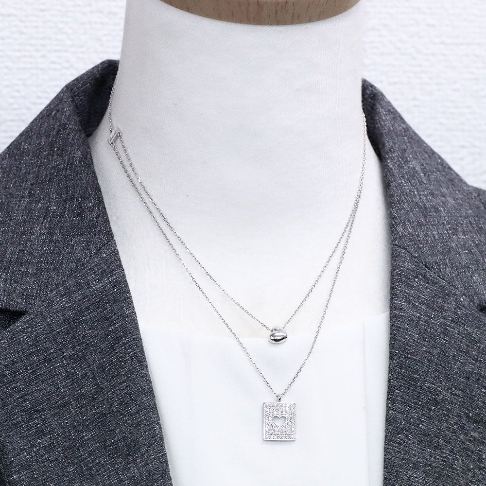 ラッセル K18WG ダイヤモンド ペンダントネックレス 0.51ct ハート  