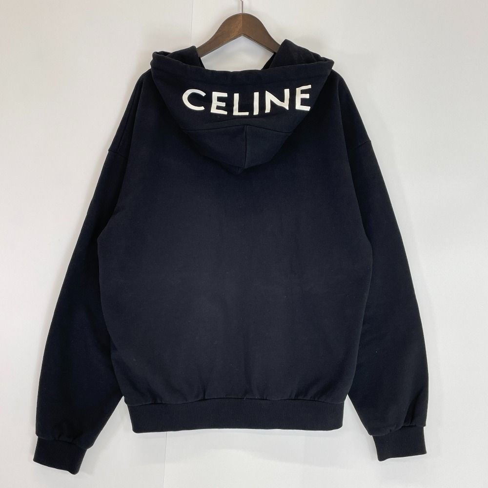 CELINE セリーヌ 2Y497670Q 正規 ブラック フーディロゴ ジップアップパーカー XL - メルカリ