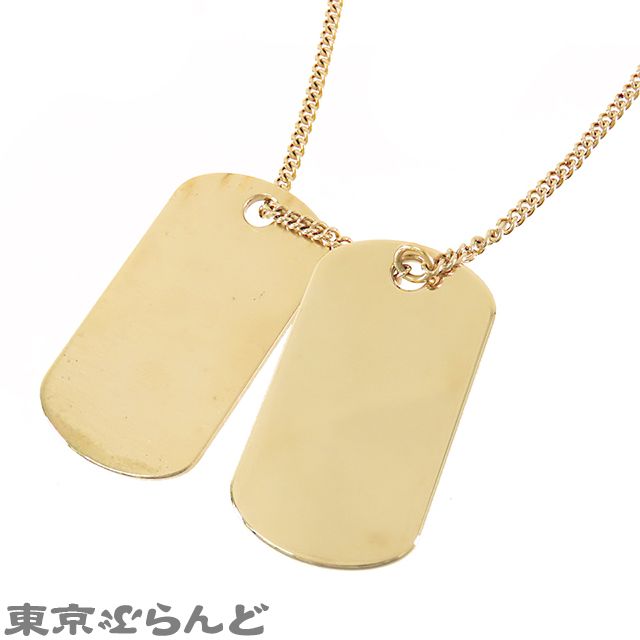 シャネル CHANEL ドックタグ ネックレス B20P ゴールド メタル