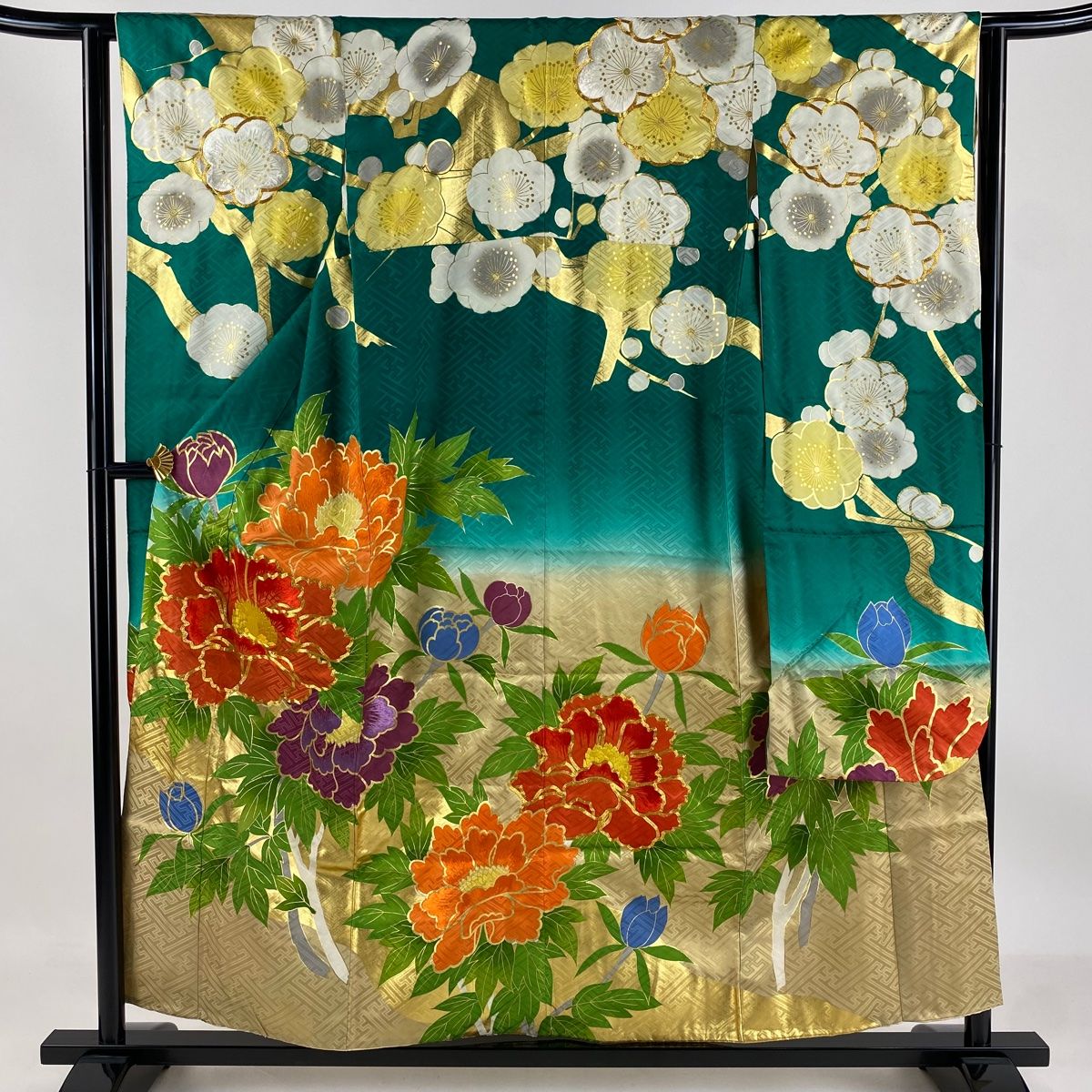 振袖 身丈157cm 加賀友禅 豪華 孔雀 銀彩 牡丹 紫陽花 紫 薄ピンク 楽天市場】加賀友禅（種類（着物）振袖）（着物｜和服