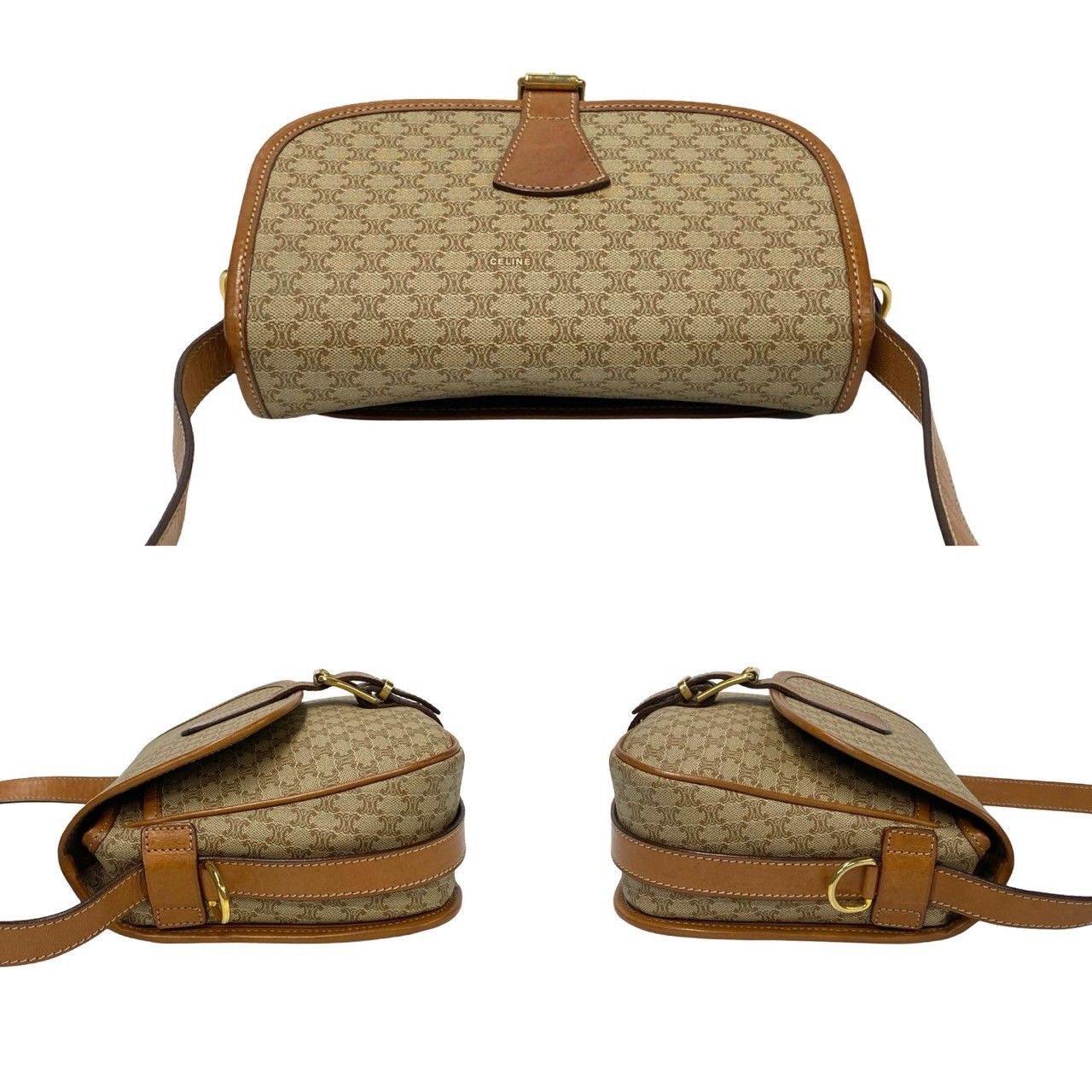 美品 セリーヌ CELINE 快く マカダム ショルダーバッグ トリオンフ ポシェット