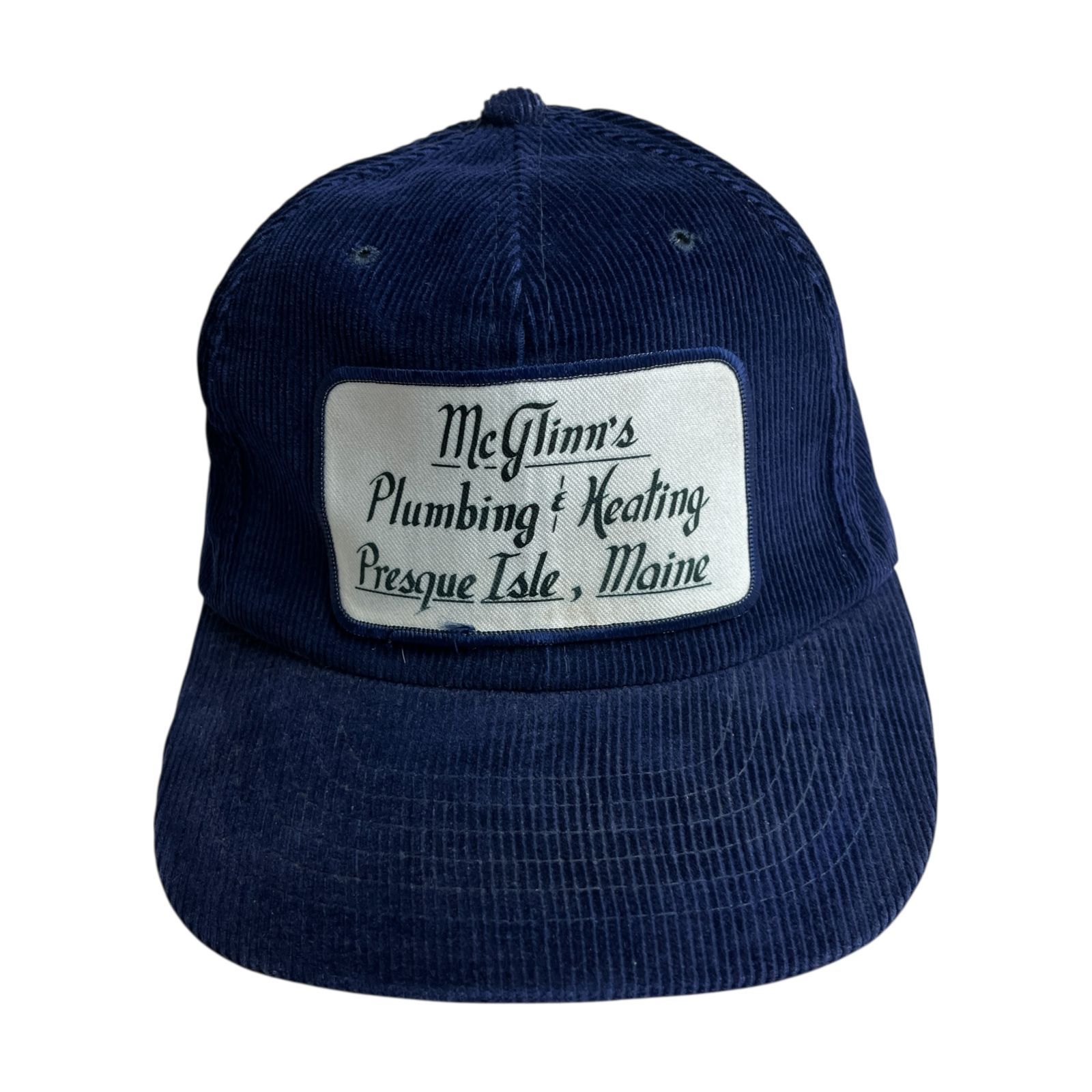 キャップ|帽子 90s McGlinn s マグリン ビンテージ コーデュロイ トラッカーキャップ プロモーション ネイビー 紺 ホワイト 白