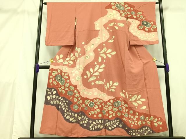 平和屋着物▽訪問着 単衣 絞り 辻が花 正絹 逸品 DAAU6374sf