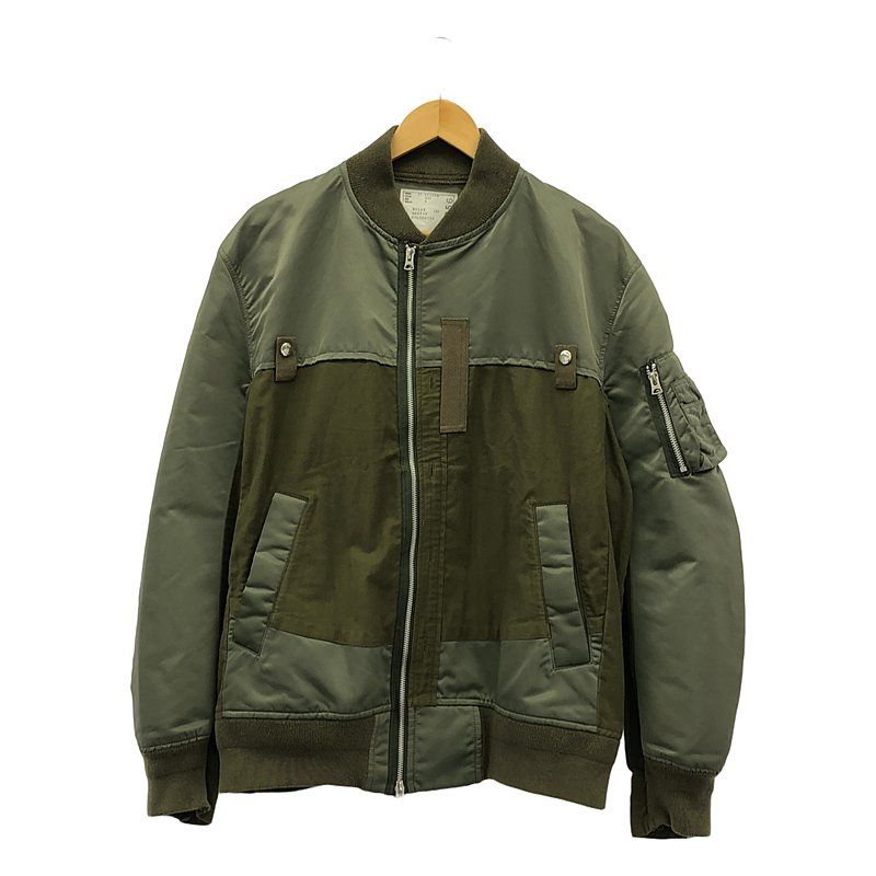 sacai / サカイ | 2020SS | Nylon Twill Cotton Blouson MA-1 ナイロンツイル コットン ブルゾン | 3 | オリーブ / グリーン | メンズ sacai / サカイ | 2020SS | Nylon Twill Cotton Blouson MA-1 ナイロン