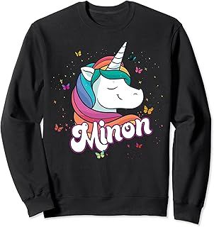 MINON - Cute Boy Name with beautiful Unicorn トレーナー