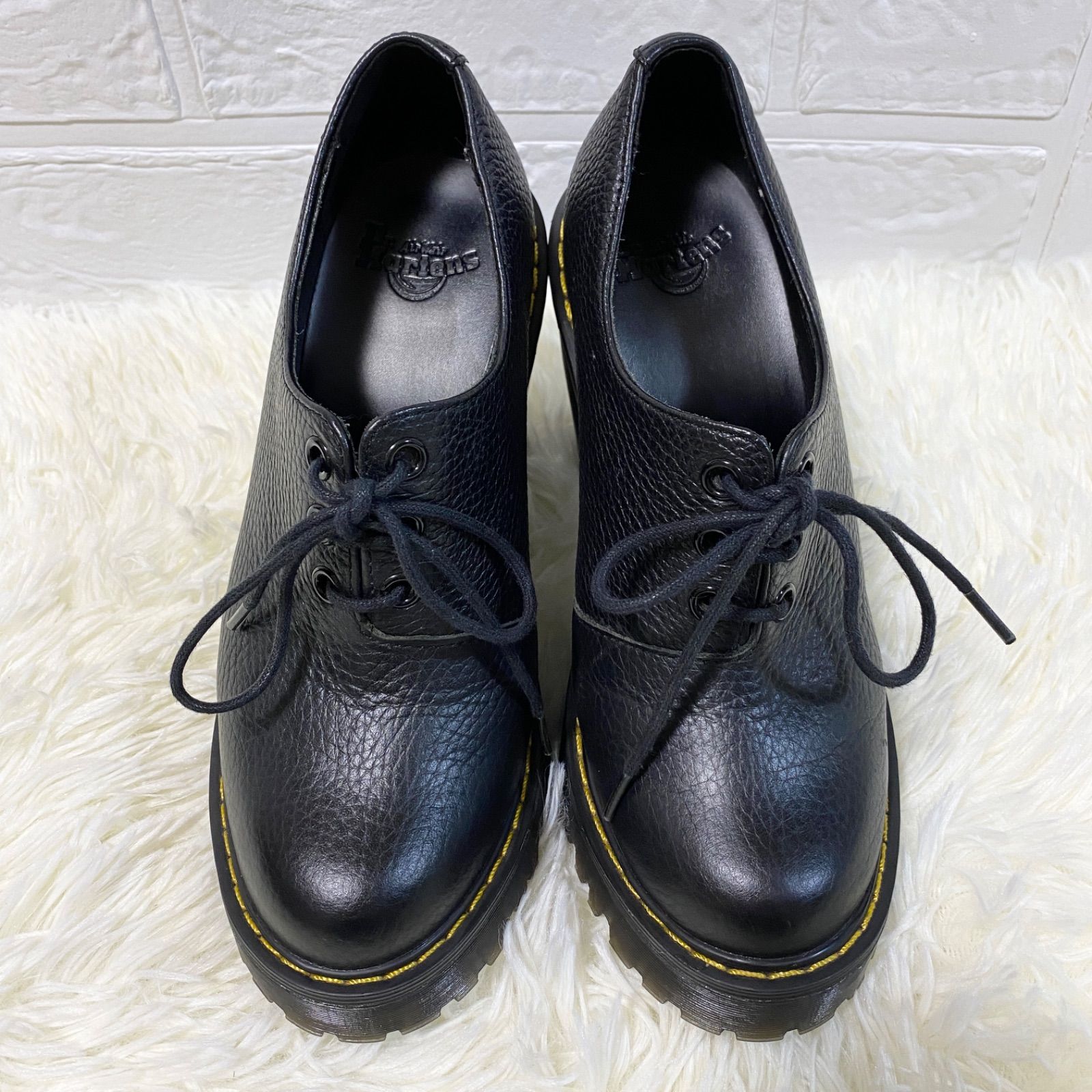 希少 【Dr.Martens】SALOME II ヒールシューズ シボ　黒 24 希少 【Dr.Martens】SALOME II ヒールシューズ シボ 黒 24