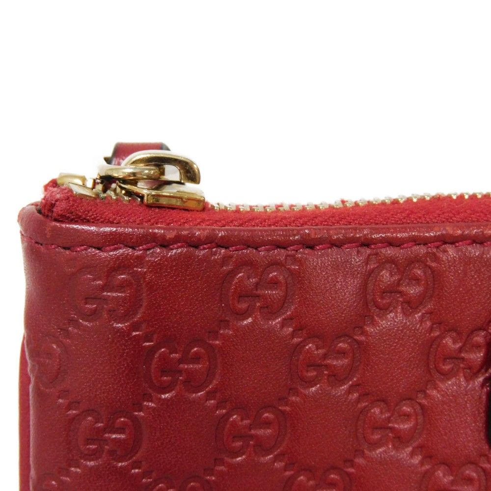 ✨ほぼ未使用　付属品完備✨グッチ　コインケース　キーリング　マイクロシマ　レザー GUCCI グッチ コインケース 小銭入れ マイクロGG レザー