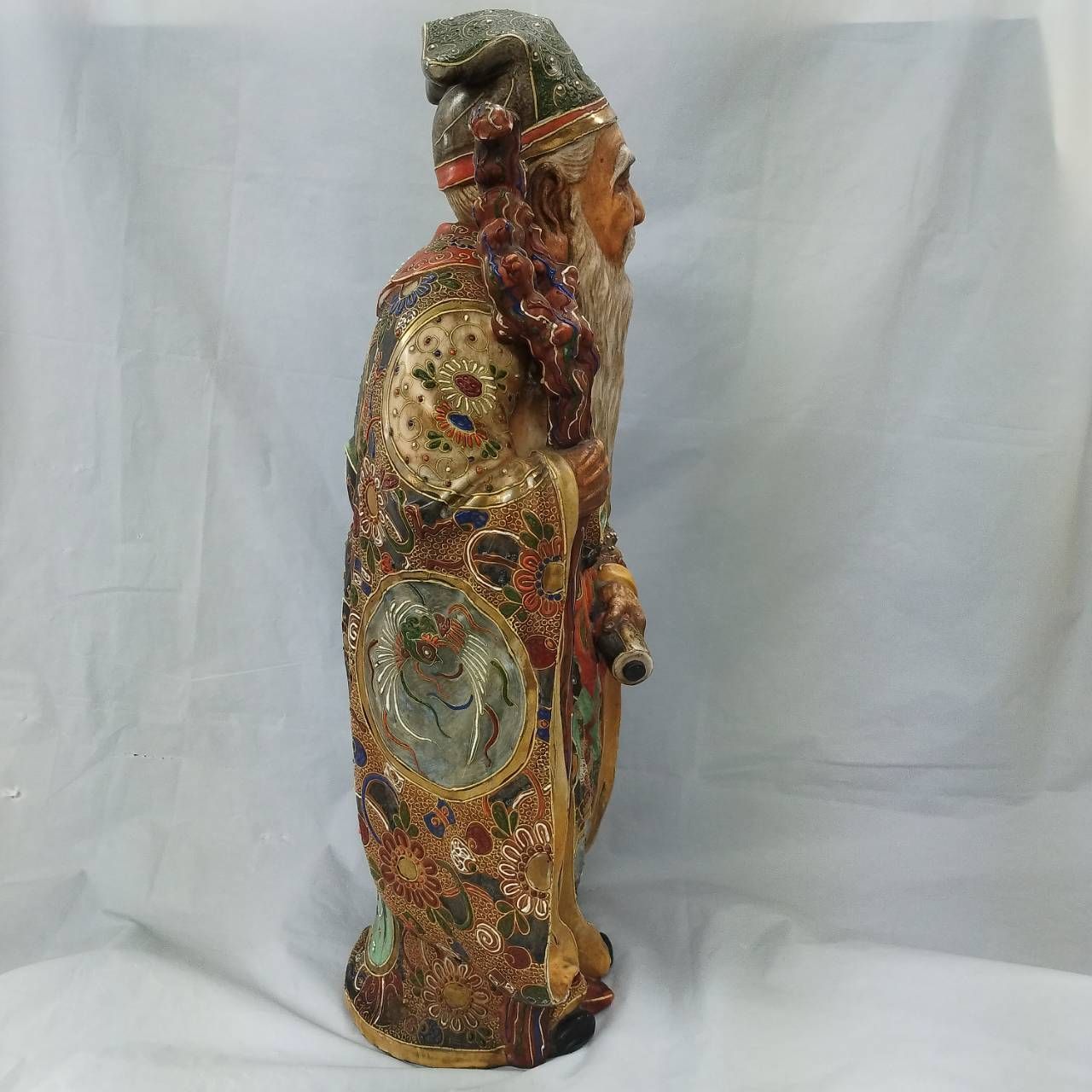 九谷焼 寿老人 彫刻置物 置物 七福神 縁起物 八幡窯 - メルカリ