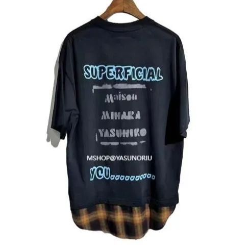 Maison MIHARA YASUHIRO メゾン ミハラヤスヒロ 23SS Shirt layered Tee シャツレイヤードTシャツ ブラック  - メルカリ