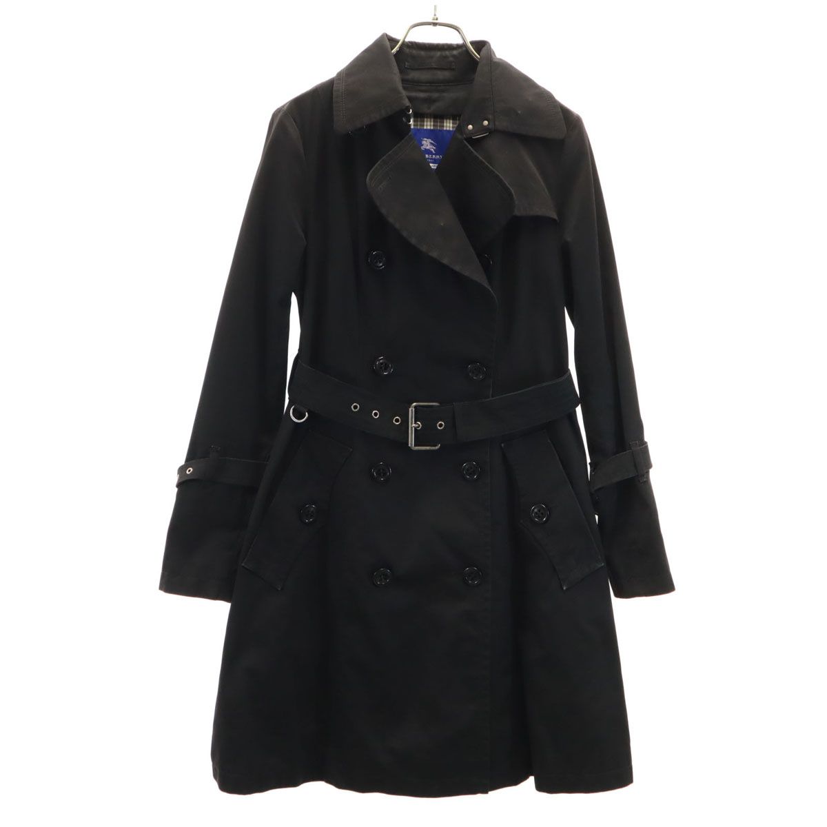 BURBERRY LONDON BLUE LABEL バーバリー ロンドン ブルーレーベル トレンチコート 40 ブラック レディース 古着