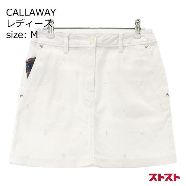 CALLAWAY キャロウェイ ストレッチスカート ベア 星刺繍 総柄 ホワイト系 M [240001968627] [240001968627]#