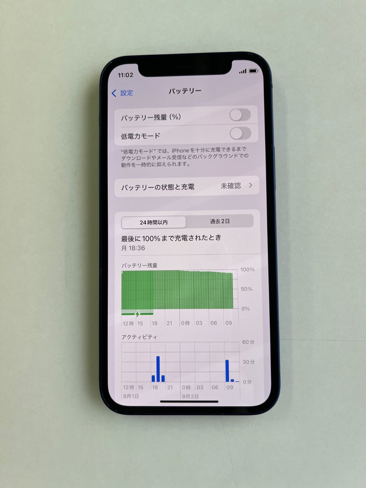 美品 iPhone 12 mini 128GB ブルー バッテリー100% MGDP3J/A