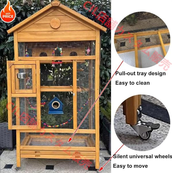 インコ 屋外 木製 鳥かご トリカゴ セキセイインコ 鳥籠 大型