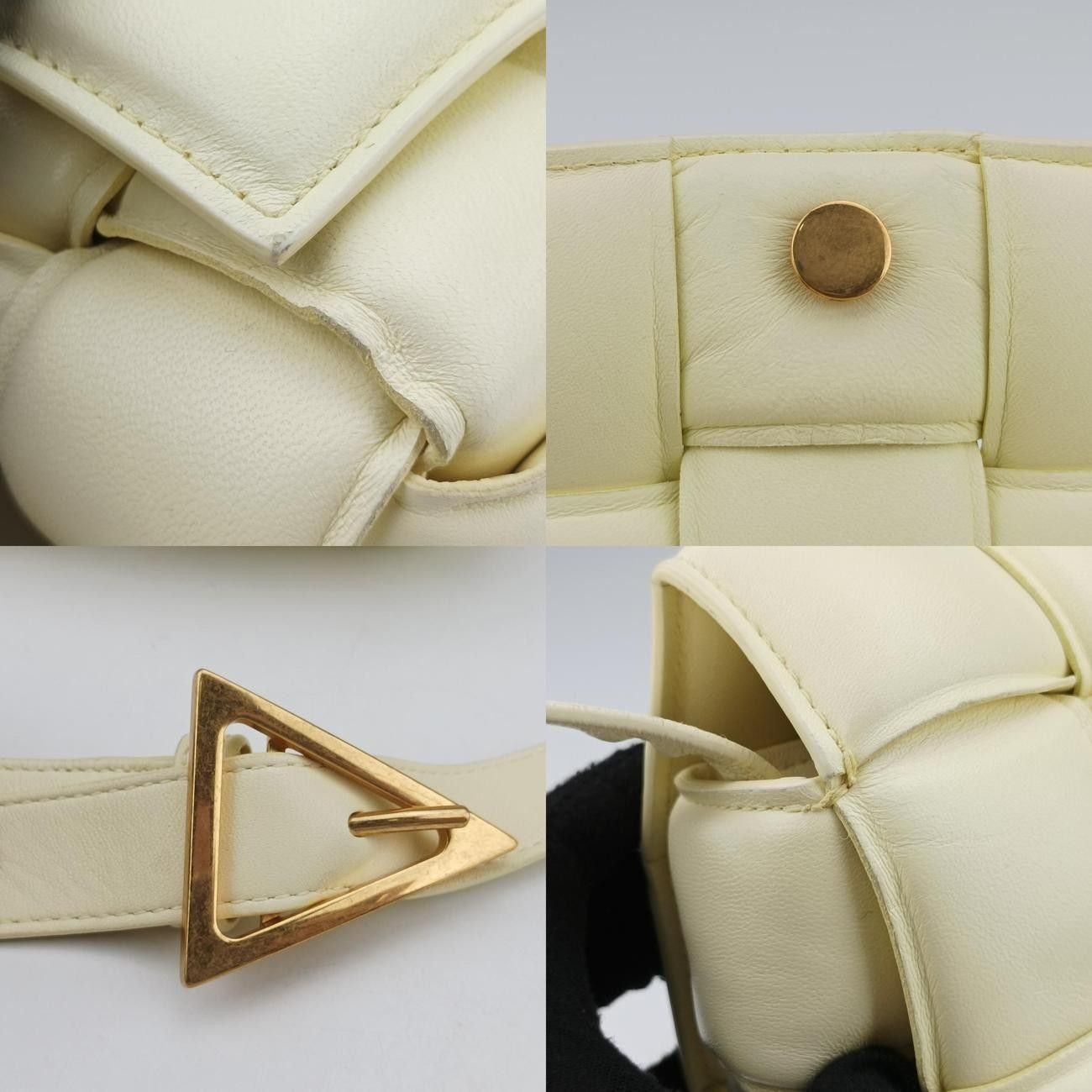 全品本物! ボッテガヴェネタBottega Venetaパデッド カセットイエローラムスキンB09894184T