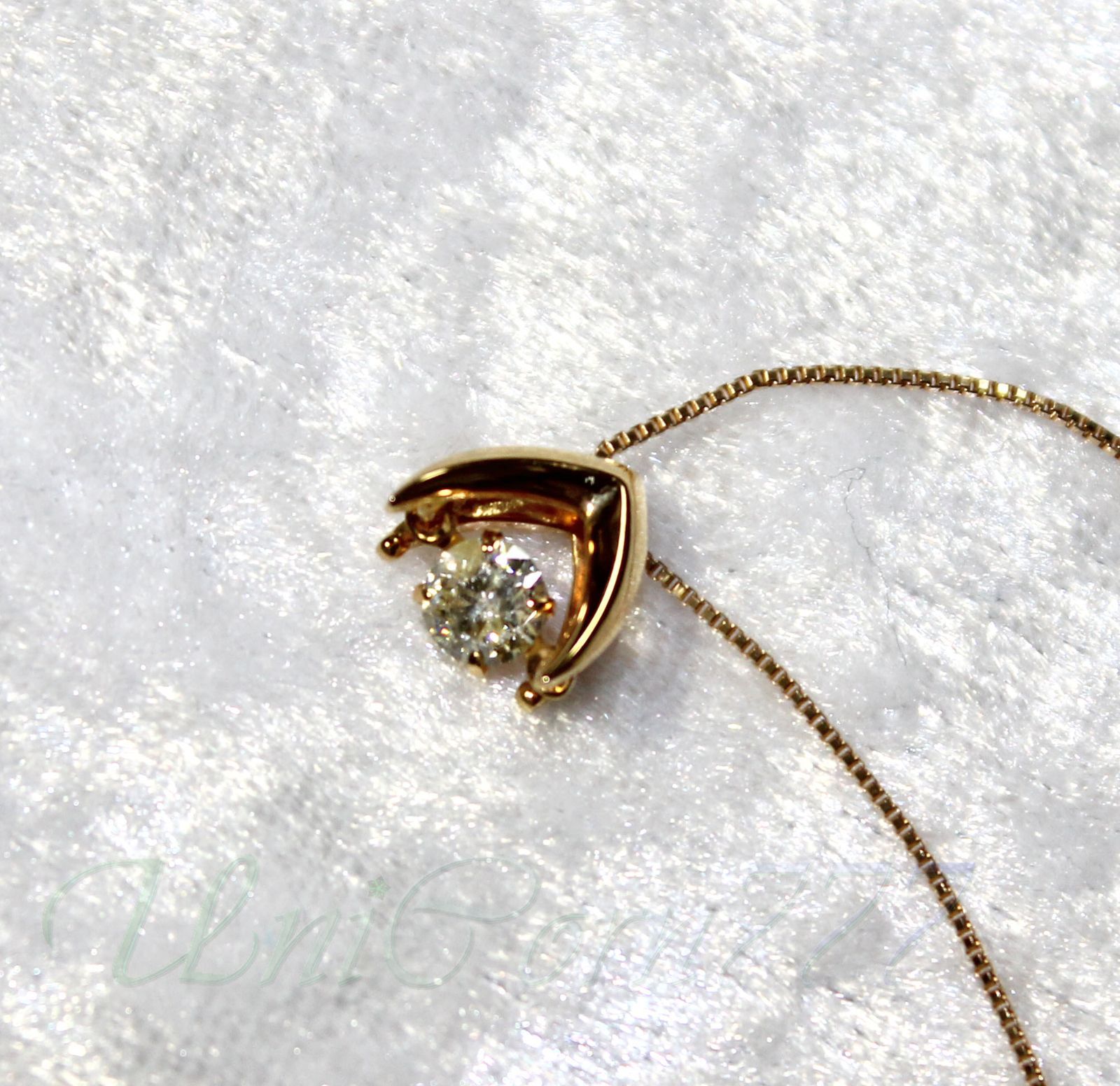 鑑別付天然ダイヤモンドネックレス TypeC ダンシングストーン 0.2ct 18  