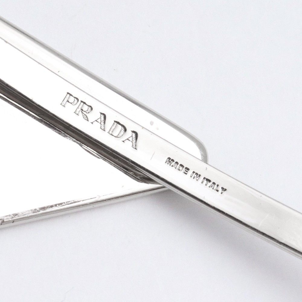 PRADA シルバー トライアングル ヘアピン プラダ PRADA トライアングルロゴ ヘアピン ヘアクリップ SYMBOL