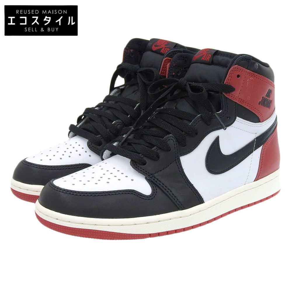NIKE ナイキ NIKE ナイキ Air Jordan 1 Retro High OG Black Toe Reimagined レザー スニーカー シューズ メンズ 黒 白 赤 26cm DZ5485-106 8 USA