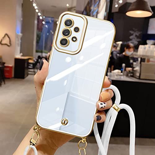 【匿名配送】 Galaxy A53_ホワイト Galaxy A53 5G ケース クリア TPU ショルダー カバー SC-53C SCG15 スマホケース 肩