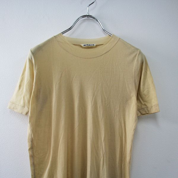 2022SS AURALEE オーラリー GIZA SUPER HIGH GAUGE SHEER RIB TEE クルーネックTシャツ 1/ベージュ トップス【2400013371827】 AURALEE/オーラリー】GIZA SUPER HIGH GAUGE TEE / シアーリブTシャツ