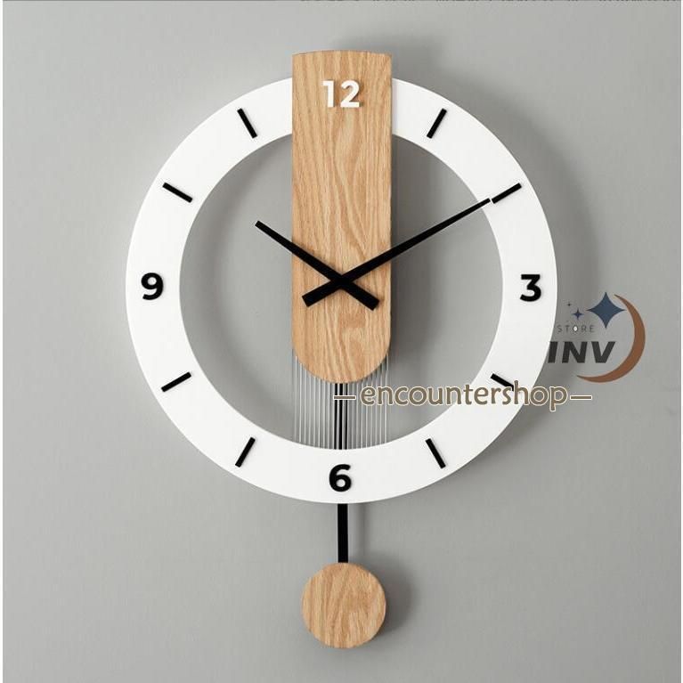 北欧風 鳥のデザイン木製掛け時計 静音タイプ 白 北欧風 鳥のデザイン木製