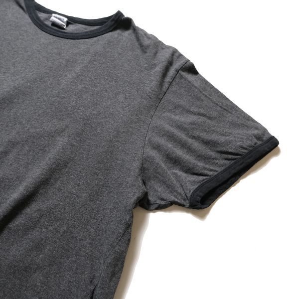 00's オールドネイビー コットン リンガー Tシャツ 半袖 (XXL) 霜降り濃灰×黒 無地 00年代 旧タグ オールド ギャップ OLD NAVY GAP Y2K　アメリカ古着 USED  ビンテージ ヴィンテージ