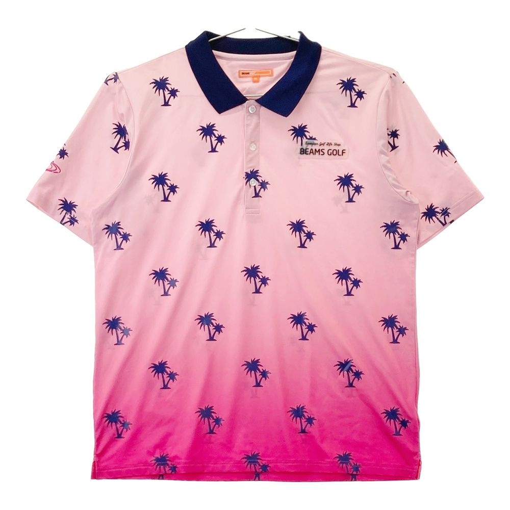 サイズ XL BEAMS GOLF ビームスゴルフ 半袖ポロシャツ 総柄 ピンク系 240101439977 ゴルフウェア メンズ ストスト