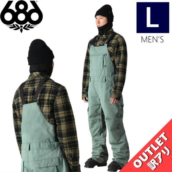 アウトレット ◎ 686 HOT LAP INSULATED BIB PNT CYPRESS GREEN Lサイズ シックスエイト パンツ スノボウェア ビブ 24-25