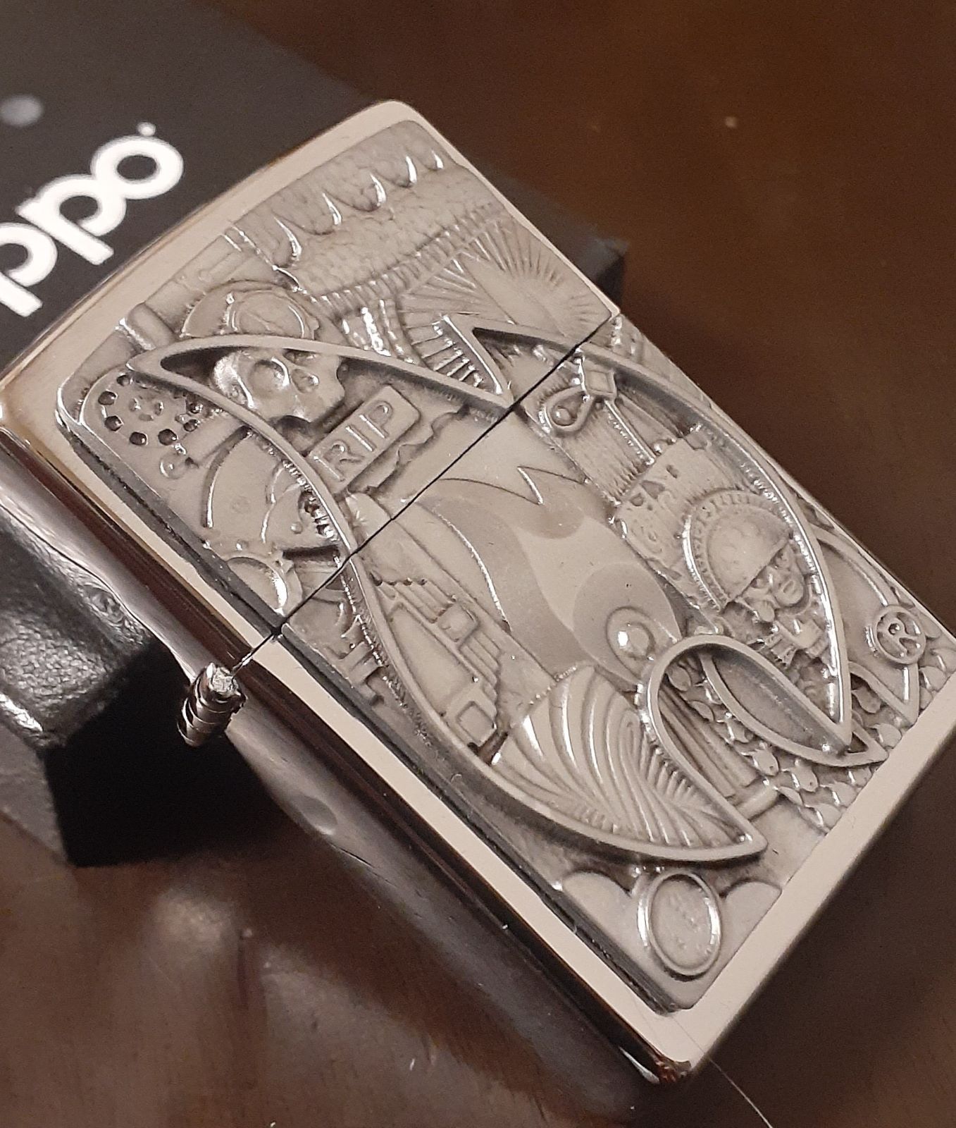 希少品ZIPPO ジッポー ファイアーロゴRIP レリーフ・ スチームパンク - メルカリ