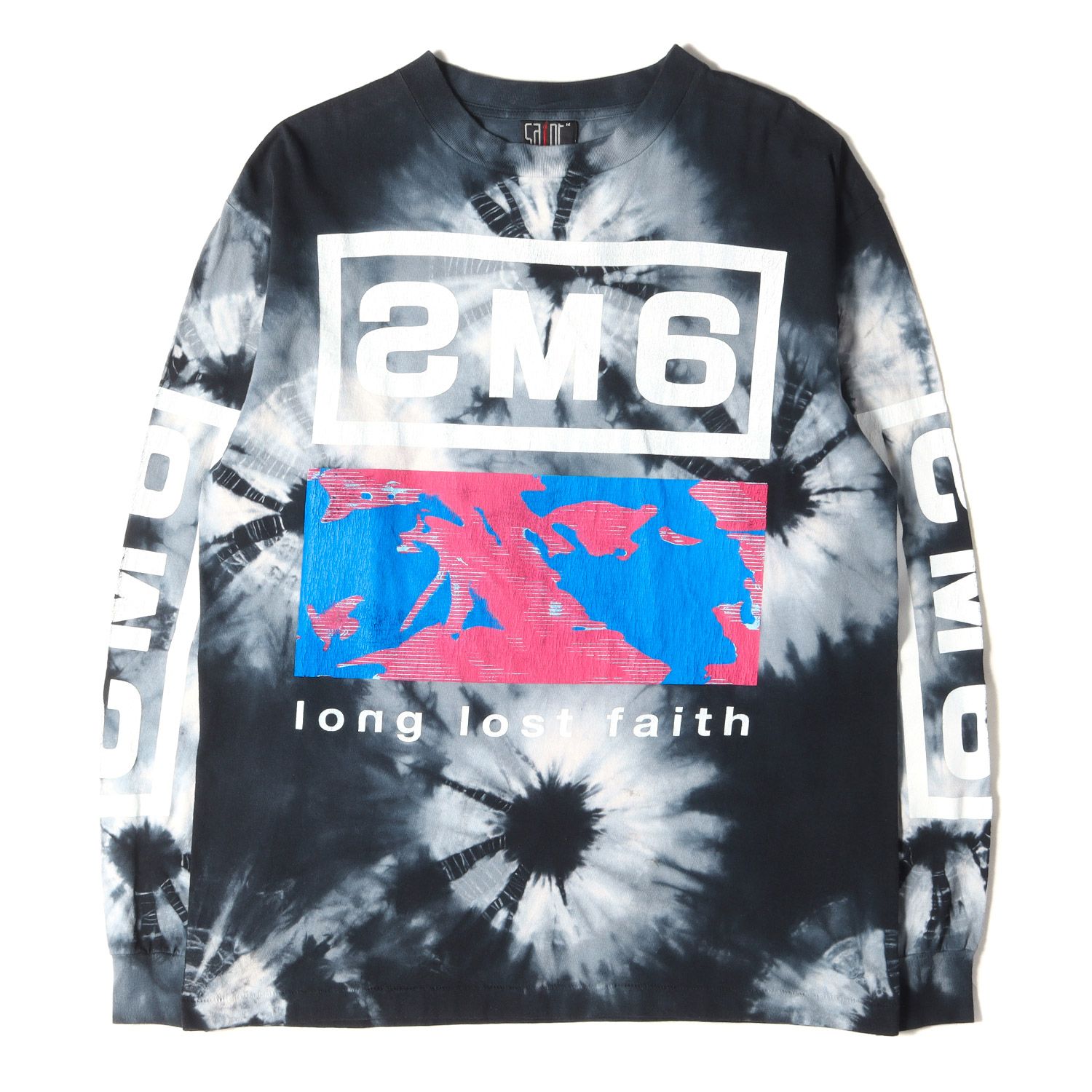 美品 SAINT MICHAEL セントマイケル Tシャツ サイズ:M 23SS タイダイ染め キリスト ロングスリーブTシャツ LS TEE/SM6/TIE DYE ブラック系 黒 トップス カットソー 長袖【メンズ】