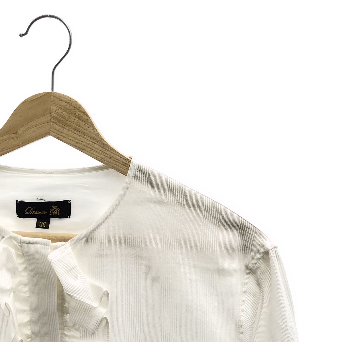 美品☆2022SSドゥロワー フリルブラウス36 Drawer - 【美品】 Drawer / ドゥロワー | ステッチ フリル