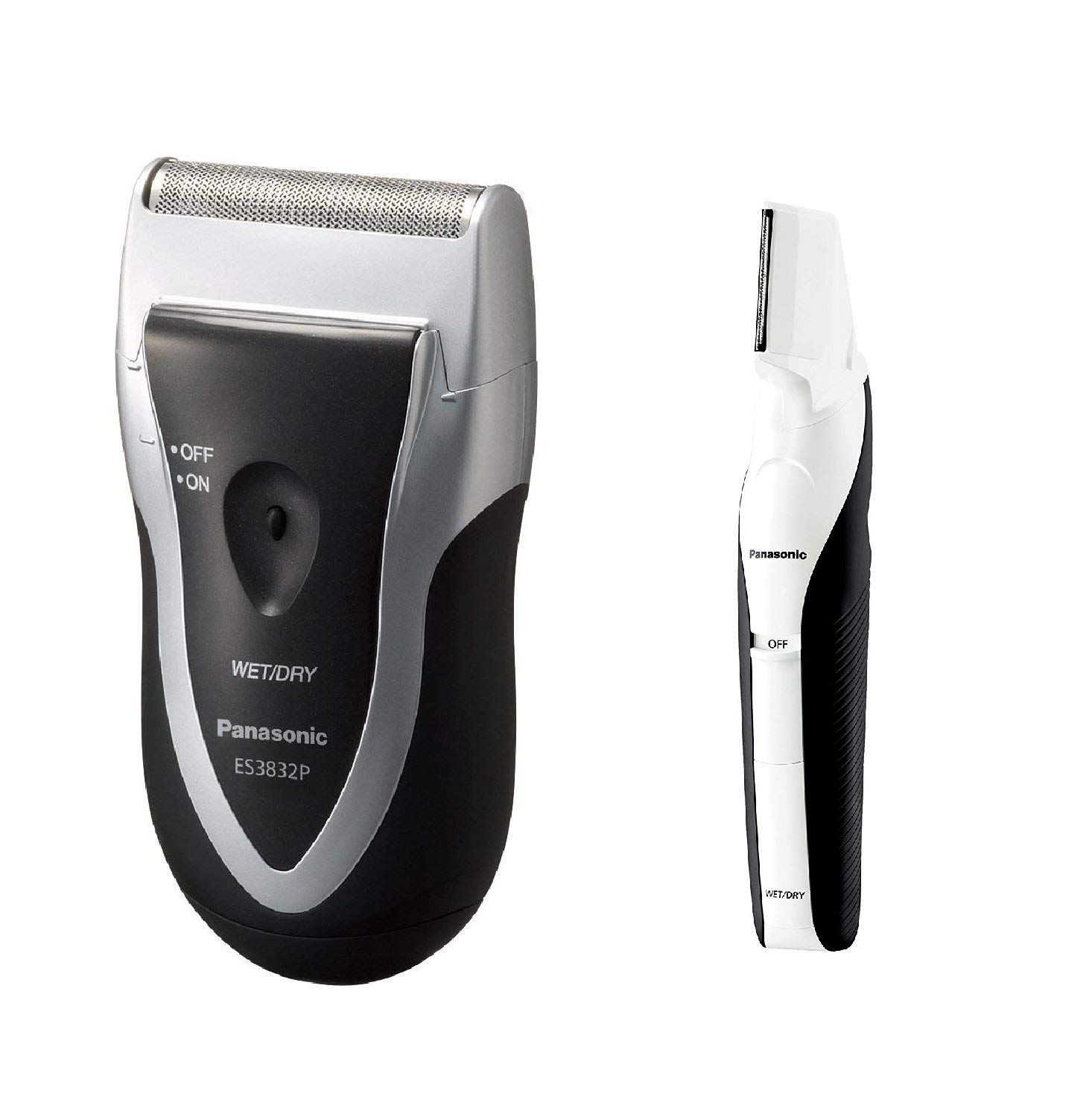 パナソニック スーパーレザー メンズシェーバー 1枚刃 シルバー調 ES3832P-S ボディトリマーセット