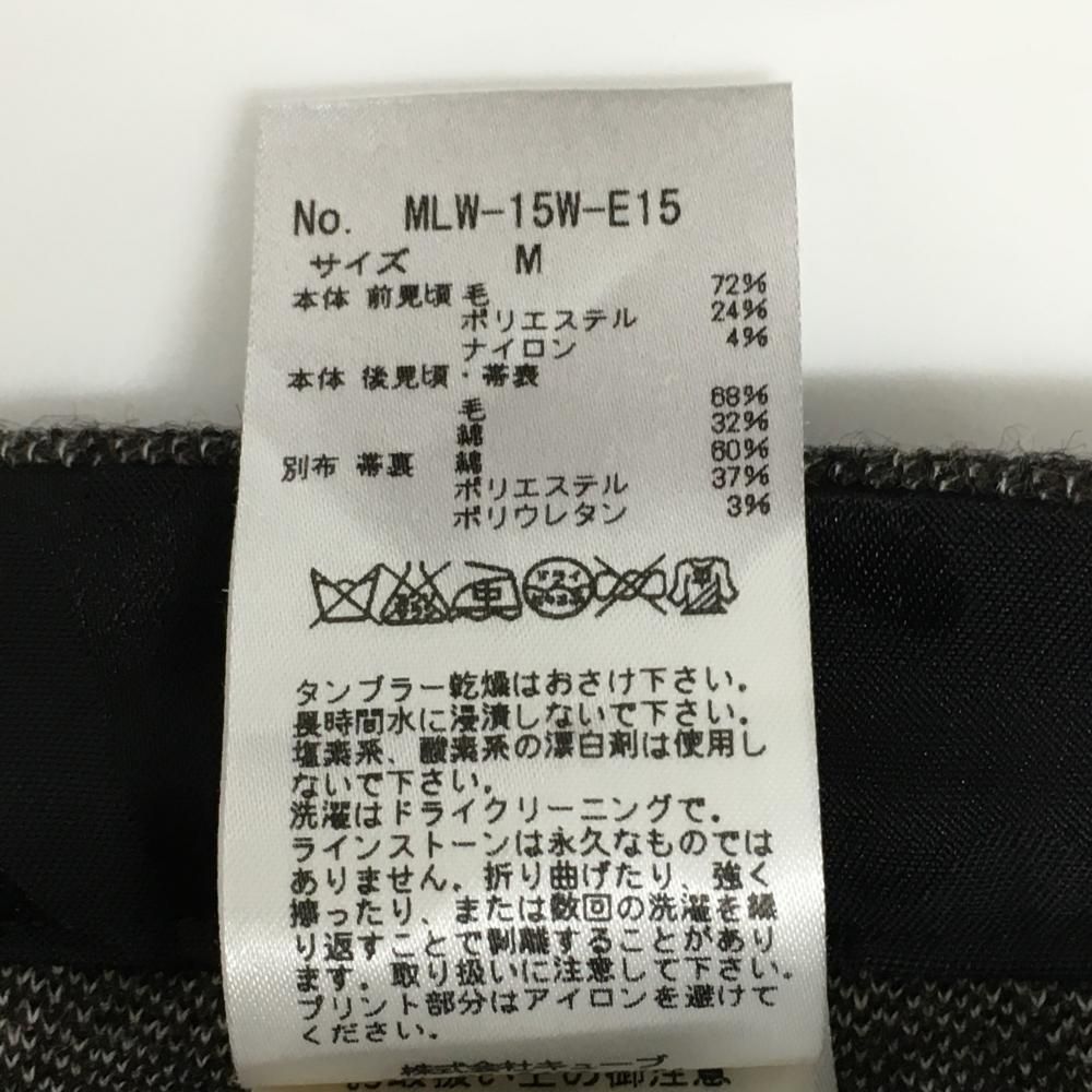 マークアンドロナ ニットスカートベージュ×ブラウン 前面千鳥格子 ウール混 レディース M ゴルフウェア MARK＆LONA WHITEMONARCHHOTEL_COM