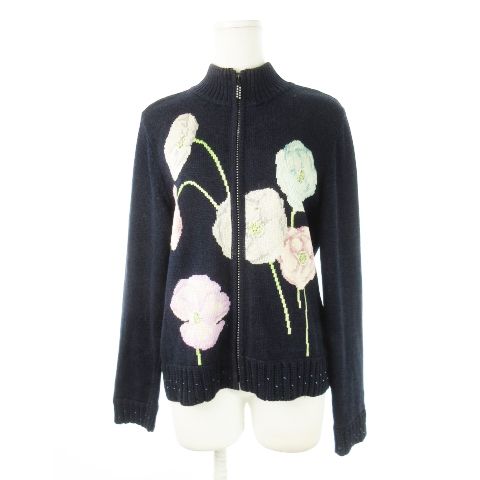 LEONARDレオナールビーズ刺繍カーディガンLL レオナール カーディガン