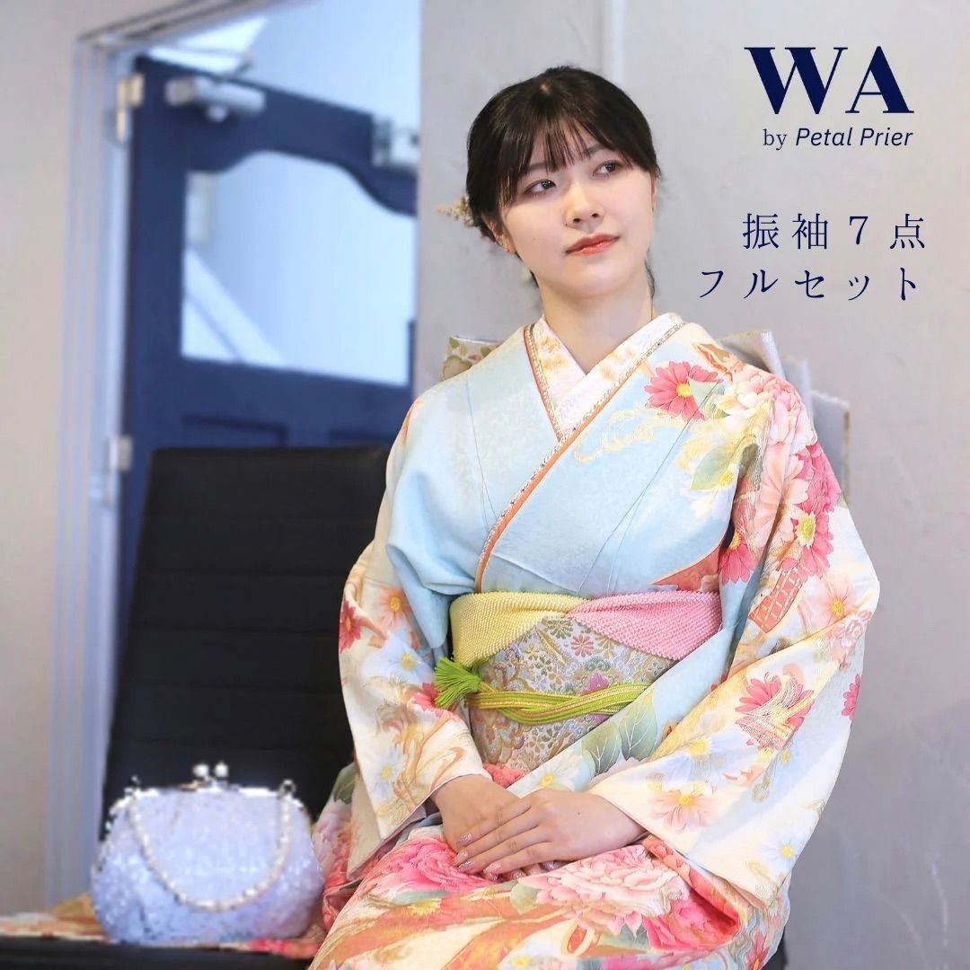 さく【美品　正絹お振袖　7点フルセット　袖丈直し】 新品 正絹お振袖 7点フルセット L～LLサイズ 袖丈直し 】