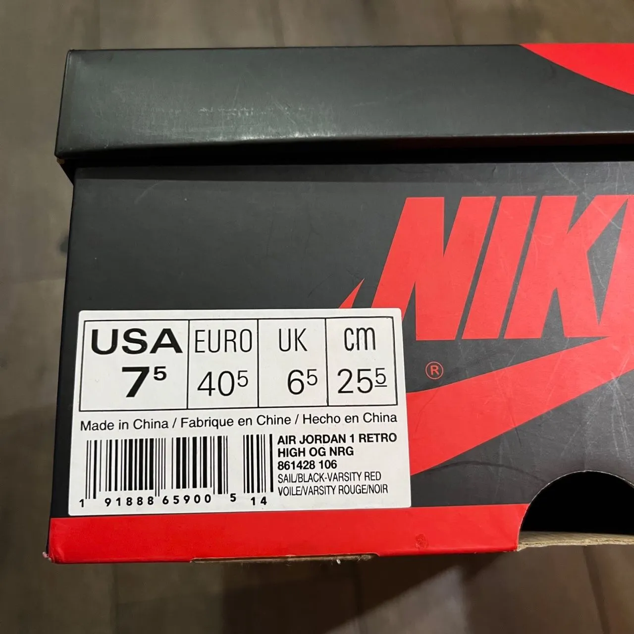 Nike Air Jordan 1 RETRO HIGH OG NRG NOT FOR RESALE 861428-106 ...