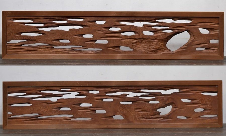 蔵A2000 建具 欄間 屋久杉 透かし 一対