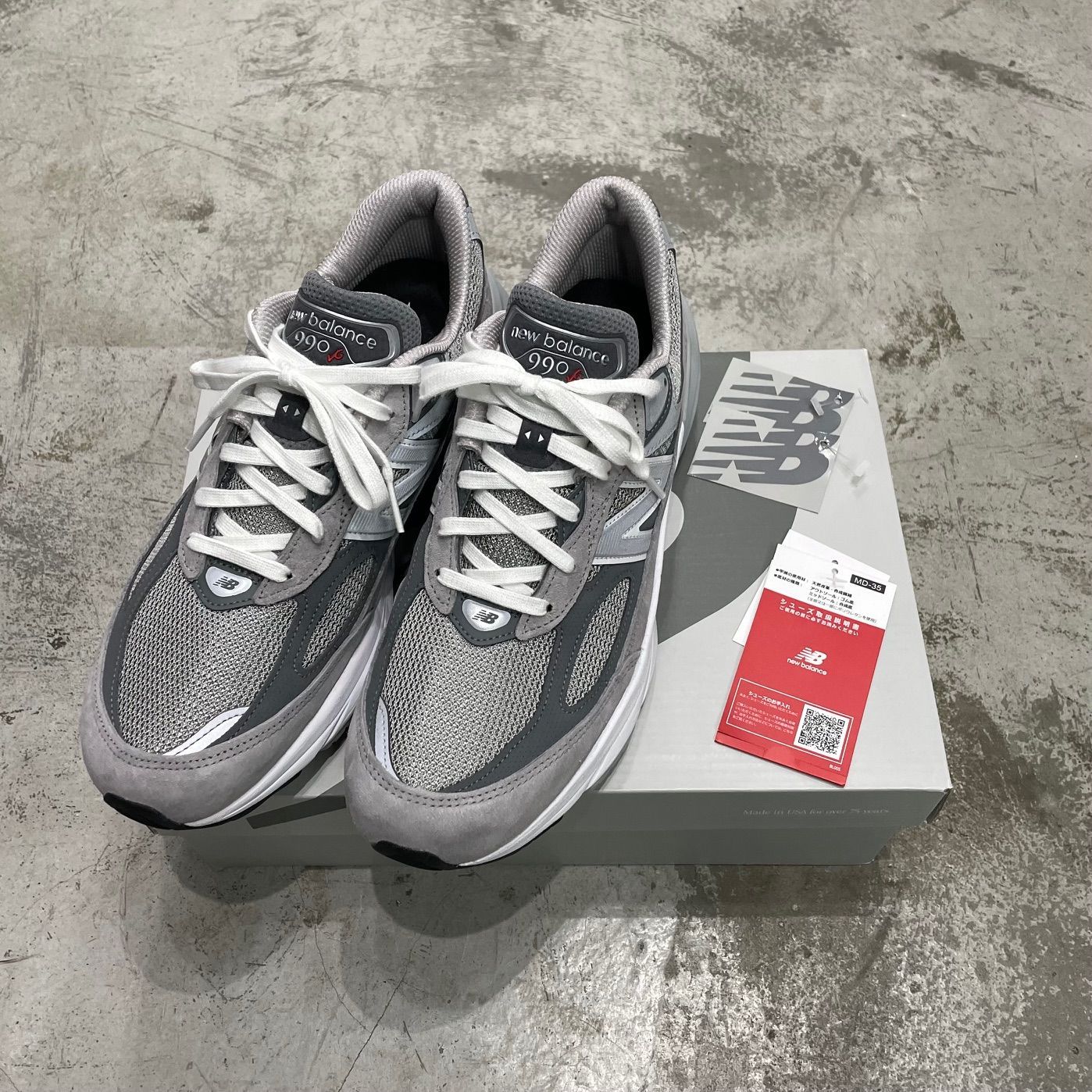 参考上代39600円 国内正規 未使用品 New Balance 990V6 Gray 